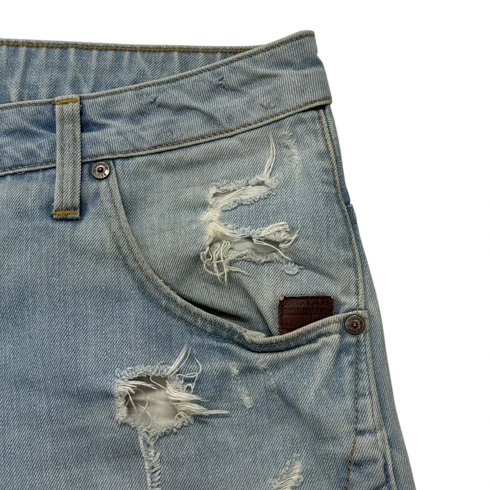 G-Star Raw Arc 3D Slim Distressed Light Wash Twisted‎ Leg Jeans Mens 36 x 32